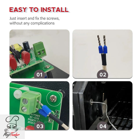 7 Inch RTD Temperature Probe Sensor Replacement For Grills And Smokers Internal Ambient Probe Compatible With Traeger And Z Grill Pellet Grills Grills Pro Grade Premium 304 Stainless Steel PT1000 Sensor installed on grill control board