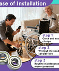 Universal 8mm Wheelchair Caster Bearings Replacement Set for Rollators and Transport Chairs shown during installation