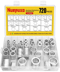 Aluminum Oil Drain Plug Crush Washer Kit With 720 Pieces, 18 Sizes M6 To M24, Gasket And Seal Kit For Automotive Engines