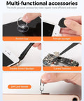 Multi-functional accessories for electronics repair: suction cup, triangle spudger, double-ended spudger, curved tweezers, SIM card needle.