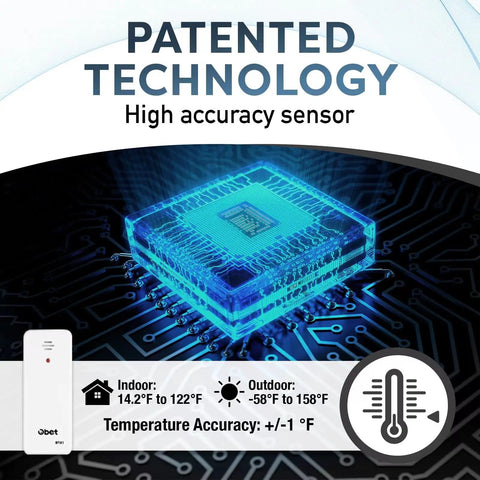 Indoor Outdoor Thermometer Wireless Digital Gauge With 500Ft Remote Temperature Monitor For Home And Patio, sensor chip close-up