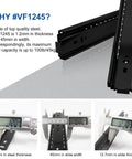 12 Inch Push to Open Drawer Slide 3 Fold Full Extension Heavy Duty 100lb Load Ball Bearing Side Mount Black Finish Ideal for Handleless Cabinets and Drawers 1 Pair, steel slide width detail