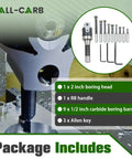 2 Inch Boring Head With R8 Shank 9 Piece Pro Grade Carbide Boring Bar Set Half Inch Boring Bars Milling Head Kit