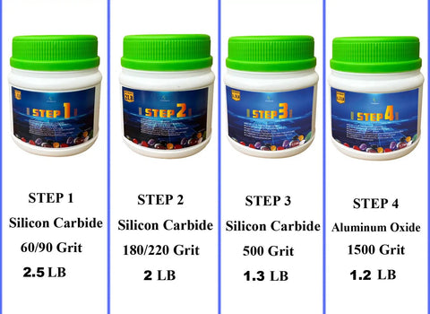 7 Lb Rock Tumbler Grit Set With 4 Step Media Coarse Medium Pre Polished Final Polish For Any Rock Tumbler Stone Polisher