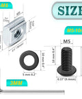 2020 Series Aluminum Extrusion Profile Connector Kit For 20mm Rails showing M5 T-slot nut, M5 hex screw, washer, and wrench