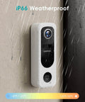 Weatherproof Wireless Doorbell Camera With 2K Video No Subscription Built In Chime Plug And Play, Installed Outdoors