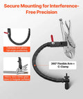 Dial Test Indicator With 360 Degree Flexible Arm And Locking Pliers, 0.001 Inch Accuracy, 0 To 1 Inch Travel, arm with pliers