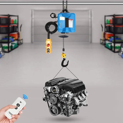 Heavy Duty Electric Hoist With 1100 Lb Capacity And 1500W Motor For Lifting Heavy Equipment Up To 25 Feet with overhead engine lift.