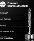 Dual-Sided Meat Tenderizer Tool With Flat Pounder And Textured Surface, non-slip grip, heavy-duty stainless steel, rustproof