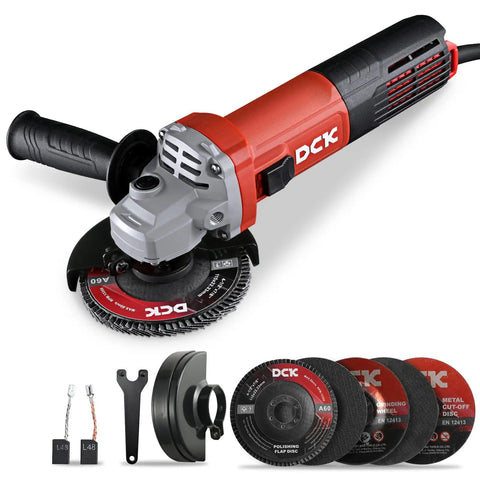 Beast 9 Amp Angle Grinder 4-1/2 Inch Electric Power Tool With 11,800 RPM, Auxiliary Handle And 2 Safety Guards, 6 Discs