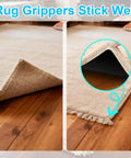 Eight Pack Triangle Rug Tape Non Slip Double Sided Grippers For Rugs No Residue No Damage Anti Curling on Hardwood Floor