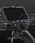 4 Way Articulating Borescope With Light, 5 Inch HD Endoscope Camera With 6 Adjustable LEDs, 5 Foot Flexible Probe For Automotive Engine Inspections And Hard To Reach Areas handheld screen and controls