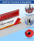 Wall Mounted Stainless Steel Thread Gauge Kit With Inch And Metric Sizes, 30 Nut And Bolt Thread Checker, 15 Standard And 15 Metric, Quick Read Bolt Size Finder For Home Workshop Great For Diyers mounted with zinc finish and non-slip pads
