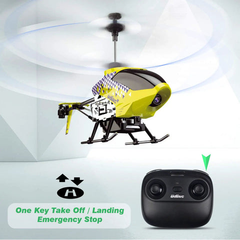 Dope Mini RC Helicopter With Camera For Kids And Adults U12S WiFi FPV Drone hovering indoors with remote control