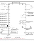 Wiring diagram for a three-phase power supply with multi-function inputs and outputs.
