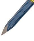 Close-up of 18 Inch Geologist Pry Bar For Rockhounding And Prospecting, USA Made Forged Tool With Pointed Tip And Chisel End For Breaking Rocks