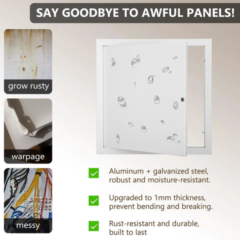 Built Tough 24 By 24 Access Panel For Drywall And Ceilings With Screwdriver Latch Knockout durability, showcasing moisture-resistant finish.