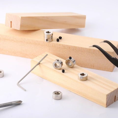 10 pcs shaft collars with hex key and screws; solid steel, 10mm outer diameter, 5mm width, 5.05mm bore