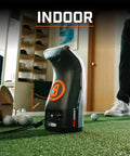 Launch Pro LPi Circle B Edition Indoor Golf Launch Monitor Bundle With Camera Based Measurement showing setup on green turf