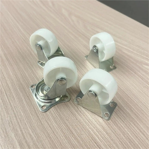 Hella Tough Eight Piece Heavy Duty Casters With Secure Locking Brakes And Smooth White Plate Mount Wheels Optimized For Furniture That Glides Like A Charm Today. White plate mount casters with rubber wheels, ideal for smooth furniture movement.