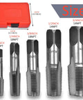 Professional NPT Pipe Tap Set 5 Piece Pro-Grade Carbon Steel with Thread-Forming Taps and Drill Bits Includes Storage Case