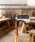 Rock Solid Aluminum Router Corner Radius Template With Bolt Down Fixing Clamp For Dead On Precise Woodworking Cut Lines R20 R25 R30 R35 shown with 6mm thickened aluminum alloy measuring tool and workshop background.