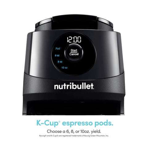 Close-up of Brew Choice Pod And Carafe Coffee Maker For K Cup Pods Or Ground Coffee, 12 Cup Capacity, control panel display.