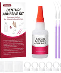 Instant Denture Glue For Loose Teeth And Cracked Dentures, Fast Bond In 15 To 60 Seconds, 1oz kit with tools and applicators