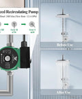Heavy Duty 304 Stainless Steel Hot Water Recirculating Pump With 1 Inch NPT Threads for efficient shower water delivery