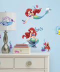 Disney The Little Mermaid Peel And Stick Wall Decals 6 Piece Vinyl Set Removable And Repositionable No Residue on blue wall