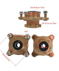 Beefy Front Disc Brake Wheel Hub Kit With Bearing Assembly And Steering Knuckle Spindle For 125cc 150cc 200cc Quad Buggy ATV UTV Replacement Pair Ready To Install, showing dimensions and components.