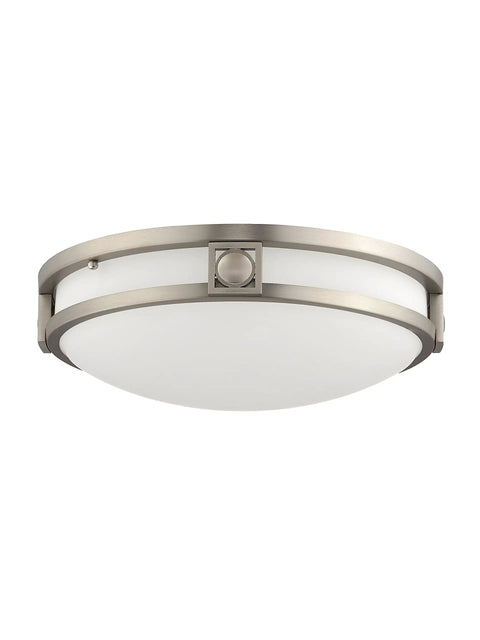 Titania 2-Light Ceiling Mount Fixture In Brushed Nickel With Transitional Design And Steel Construction