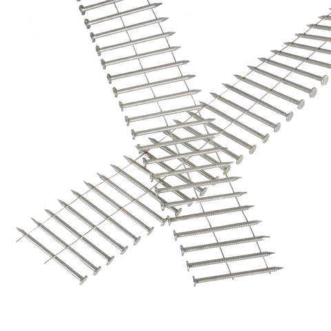3600-Count Stainless Steel Ring-Shank Siding Nails, 1-3/4 Inch By 0.090 Inch, 15-Degree Wire-Collated Coil Nails spread out