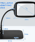 Ultra Large Magnifying Glass With Light And Stand For Reading And Crafts, 7 inch lens, flexible gooseneck on desk base