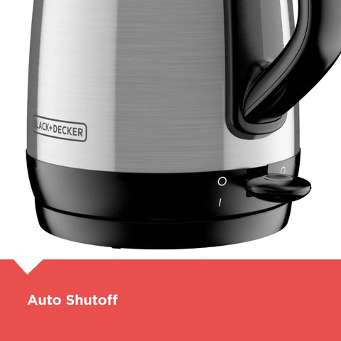 1.7L Cordless Electric Kettle With Rapid Boil Technology And Auto Shutoff, Stainless Steel Water Heater, close-up view