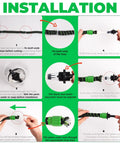 Installation steps for 4 Pack Expandable Garden Hose Repair Kit With Universal Dual Channel Female And Male Connectors For 25 To 100 Foot Expandable Hoses Make Quick Work Of Three Quarter Inch And Five Eighth Inch Hoses Green