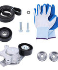 Premium Serpentine Belt Tensioner And Idler Pulley Kit Direct Fit For Ford Explorer Edge Taurus Fusion Flex 3.5L V6 2007 To 2019, belt kit