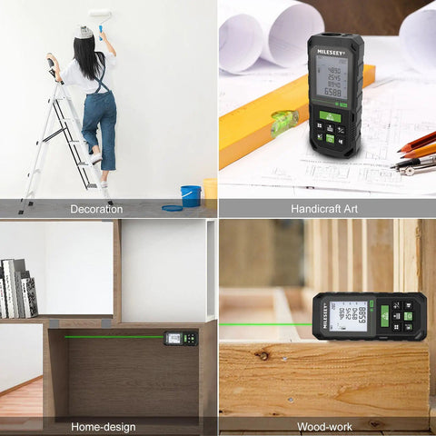 Laser Distance Meter With 330 Ft Range And Plus Or Minus One Sixteenth Inch Accuracy For Quick Area Volume And Pythagoras Measurements used in various projects