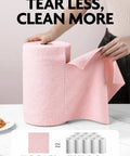 Fantasticlean pink microfiber cleaning cloth roll, 12x12 in, 150-pack, reusable, Amazon brand