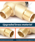 Close-up of Brass RV Vacuum Breaker Check Valve for Camper Trailer, showing 1/2 inch brass threads and durable construction.