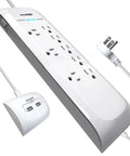Eight Outlet Surge Protector Power Strip With 25 Foot Flat Plug 4200 Joules Separated USB Ports Beefy Heavy Duty Cord