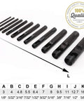 12 Piece Hollow Punch Set 1/8 To 3/4 Inch Built Tough Carbon Steel Leather Hole Punch Kit with size chart for Belts and DIY Projects