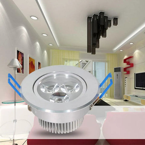 3W Recessed LED Downlight, Aluminum, 8.5cm, White Light, Frosted Silver in modern living room setting.