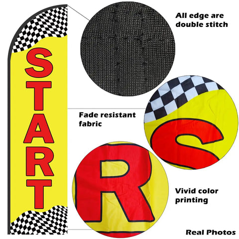 Start Finish Line Banner Feather Flag Pole Kit For Races Marathons And Special Events 8 Ft Advertising Flag details