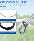 60 Piece M3 Stainless Steel Wire Rope Clip Clamp Set With Thimble And Aluminum Crimping Loop Sleeve For Outdoor Use Three Styles