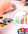 Top Shelf 14 Piece Fondant Cake Decorating Kit featuring hella durable scribe brushes, sugar stir needles, precision baking tweezers in use.