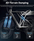 RetroVolt Electric Bike with hydraulic suspension under all-terrain damping lighting