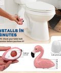 Pink Flamingo Toilet Bolt Covers Set With 2 Ceramic Flamingo Caps And 4 Universal Toilet Screw Cover Caps Totally Fun Bathroom Decor