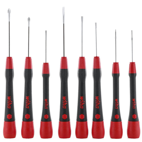 Slotted And Phillips Screwdriver Set Eight Piece With Soft PicoFinish Handles and Chrome Finish for Comfortable Grip
