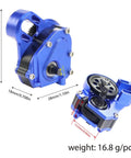 Overdriven Billet Transmission Gearbox for 1/24 RC Crawler Upgrades with Titanium Finish, CNC Machined Aluminum Case, Hardened Steel Gears